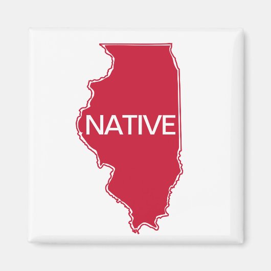 Illinois Native Red White Magnet (Vorne)