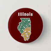 Illinois Nickname Word Art Button (Vorderseite)