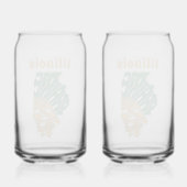 Illinois Nickname Word Art Dosenglas (Rechts)