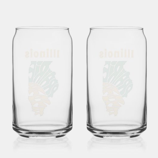 Illinois Nickname Word Art Dosenglas (Rechts)