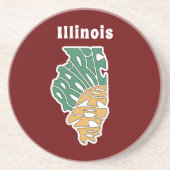 Illinois Nickname Word Art Getränkeuntersetzer (Vorne)