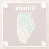 Illinois Nickname Word Art Glasuntersetzer (Rückseite)