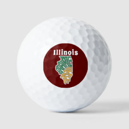 Illinois Nickname Word Art Golfball
