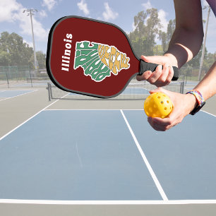 Illinois Nickname Word Art Pickleball Schläger