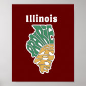 Illinois Nickname Word Art Poster (Vorne)