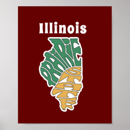 Illinois Nickname Word Art Poster