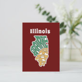 Illinois Nickname Word Art Postkarte (Stehend Vorderseite)