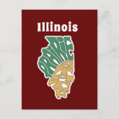 Illinois Nickname Word Art Postkarte (Vorderseite)