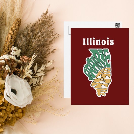 Illinois Nickname Word Art Postkarte