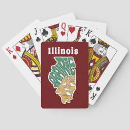 Illinois Nickname Word Art Spielkarten