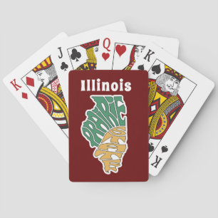 Illinois Nickname Word Art  Spielkarten
