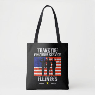 ILLINOIS Niedlicher amerikanischer Staat Tote Tag Tasche