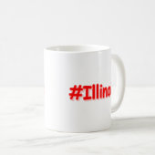 "#Illinois " Niedliches Design. Jetzt kaufen Kaffeetasse (VorderseiteRechts)