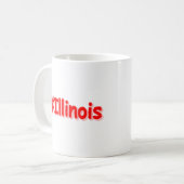 "#Illinois " Niedliches Design. Jetzt kaufen Kaffeetasse (Vorderseite Links)