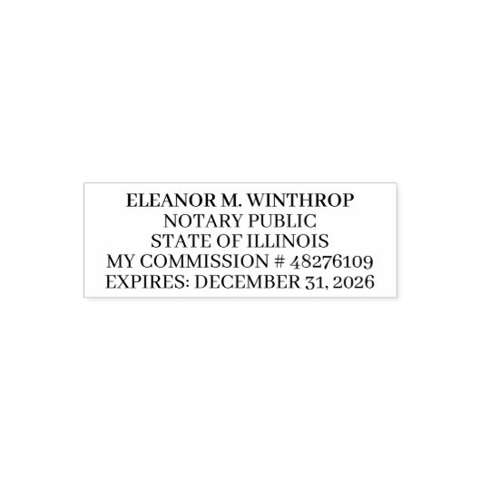 Illinois Notary Public Permastempel (Design)