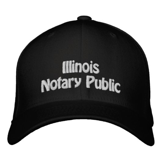 Illinois Notary Public Sticked Baseball Cap Bestickte Baseballkappe (Vorderseite)