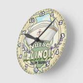 Illinois Nurse Runde Wanduhr (Winkel)
