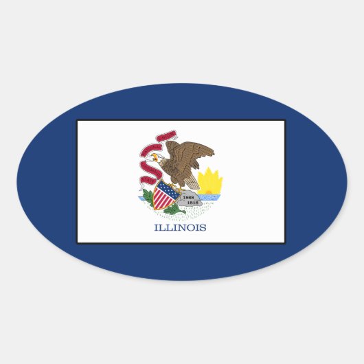 Illinois Ovaler Aufkleber (Vorderseite)