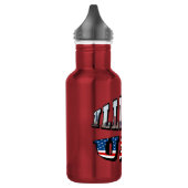 Illinois Picture und USA Flag Text Trinkflasche (Links)