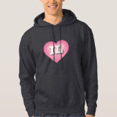 Illinois Pink Fade Heart - I Liebe IL Hoodie (Vorderseite)