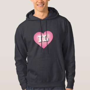 Illinois Pink Fade Heart - I Liebe IL Hoodie