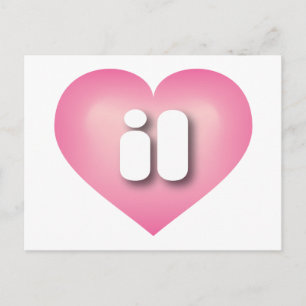 Illinois pink fade heart - I Liebe il Postkarte