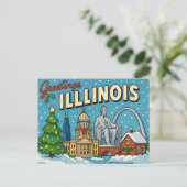 ILLINOIS Postkarte (Stehend Vorderseite)