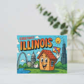 ILLINOIS Postkarte (Stehend Vorderseite)