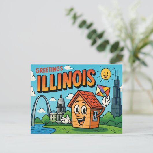 ILLINOIS Postkarte (Stehend Vorderseite)