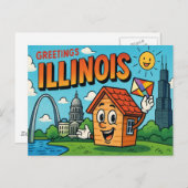 ILLINOIS Postkarte (Vorne/Hinten)