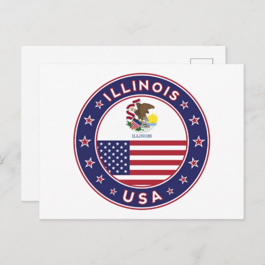 Illinois Postkarte (Vorne/Hinten)