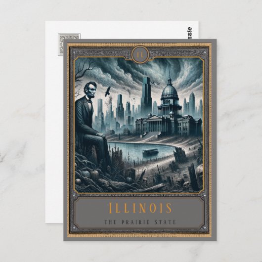 Illinois | Postkarte Gothic Art (Vorne/Hinten)