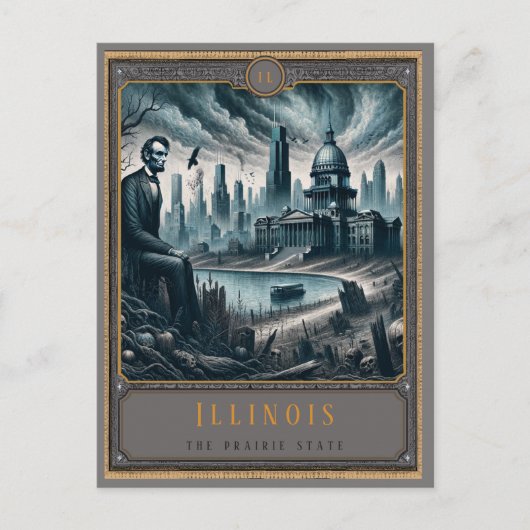 Illinois | Postkarte Gothic Art (Vorderseite)