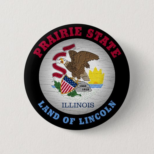 ILLINOIS PRAIRIE STAAT FLAG BUTTON (Vorderseite)