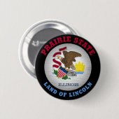 ILLINOIS PRAIRIE STAAT FLAG BUTTON (Vorne & Hinten)