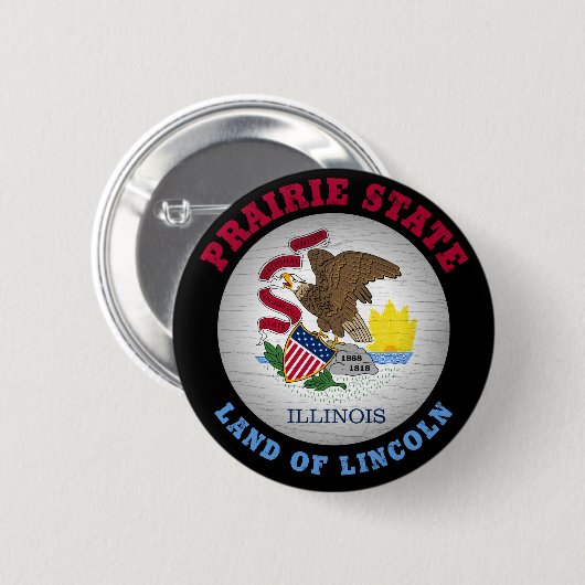 ILLINOIS PRAIRIE STAAT FLAG BUTTON (Vorne & Hinten)