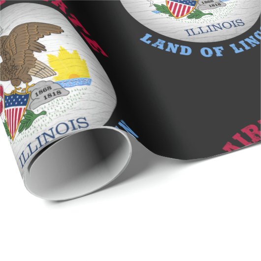 ILLINOIS PRAIRIE STAAT FLAG GESCHENKPAPIER (Rolleneckpunkt)