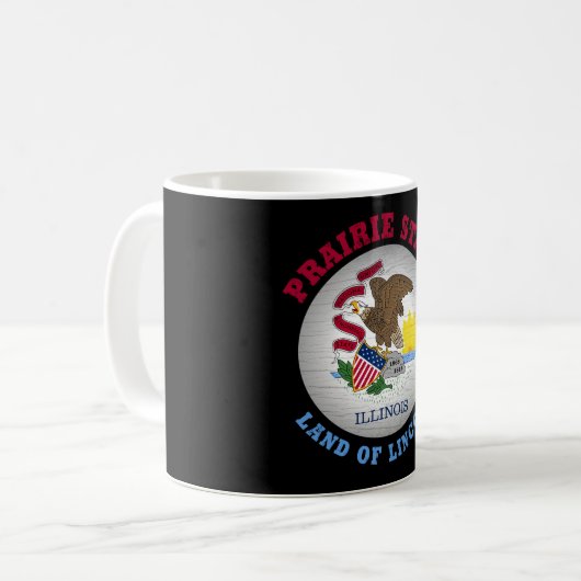 ILLINOIS PRAIRIE STAAT FLAG KAFFEETASSE (Vorderseite Links)
