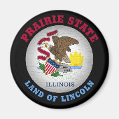 ILLINOIS PRAIRIE STAAT FLAG MAGNET (Vorne)