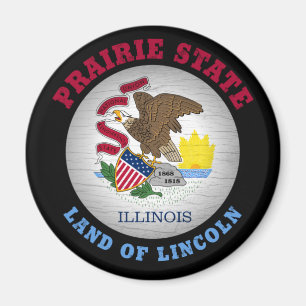 ILLINOIS PRAIRIE STAAT FLAG MAGNET
