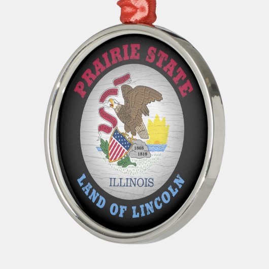 ILLINOIS PRAIRIE STAAT FLAG ORNAMENT AUS METALL (Links)