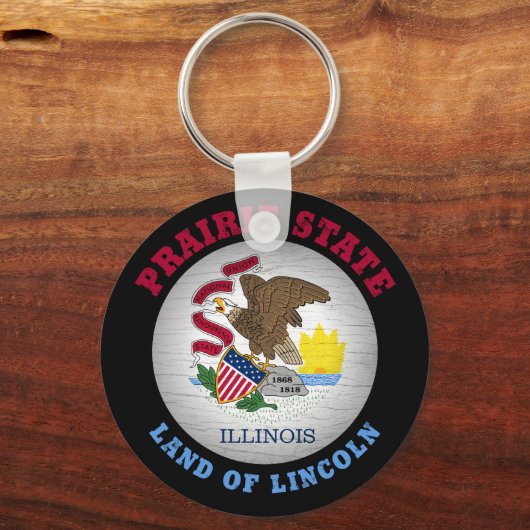 ILLINOIS PRAIRIE STAAT FLAG SCHLÜSSELANHÄNGER (Vorderseite)