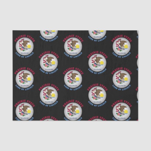 ILLINOIS PRAIRIE STAAT FLAG SEIDENPAPIER (Vorderseite)