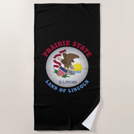ILLINOIS PRAIRIE STAAT FLAG STRANDTUCH (Vorderseite)