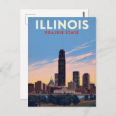 Illinois Prairie State Chicago Skyline Postkarte (Vorne/Hinten)