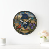 Illinois Prairie State Große Wanduhr (Zuhause)