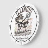 Illinois Prairie State Hirsch Große Wanduhr (Winkel)