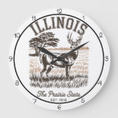 Illinois Prairie State Hirsch Große Wanduhr (Vorderseite)
