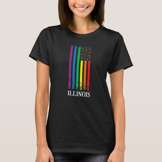 Illinois Pride Month Pride Flag LGBT Community LGB T-Shirt (Vorderseite)