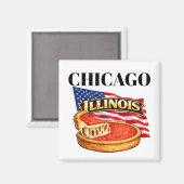 Illinois-Quadrat-Magnet  Magnet (Vorderseite/Rückseite)